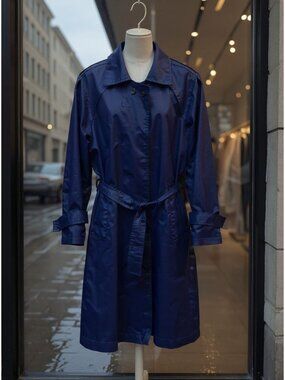 Vintage J.Gallery Womens Purple Trench‎ Coat 9/10 Lightweight Poly Blend